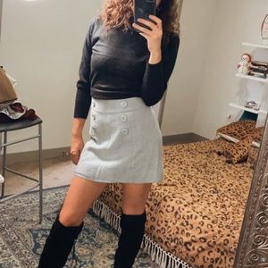 Gray Wool Skirt